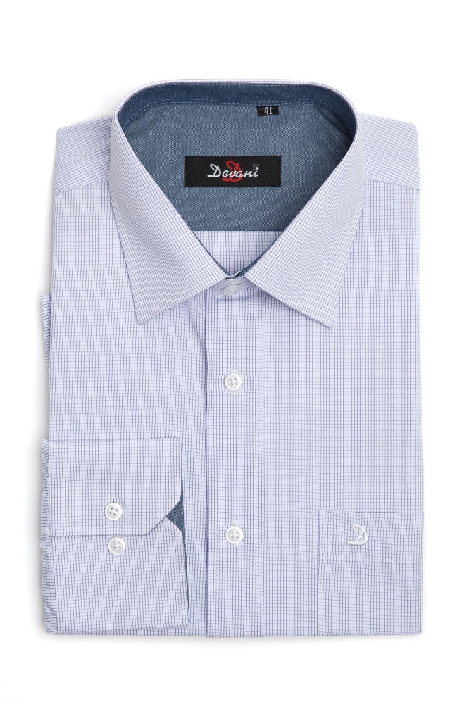 Camasa barbati clasica alba in patratele 0073-7303