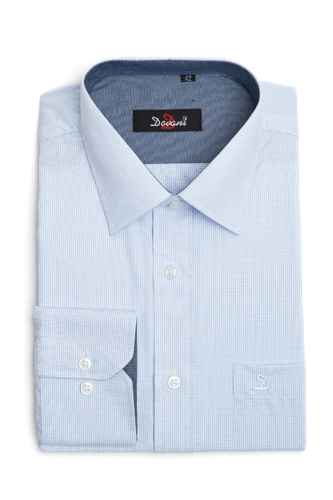 Camasa barbati clasica alba in patratele 0073-7305