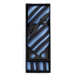 Set butoni, cravata si batista bleu