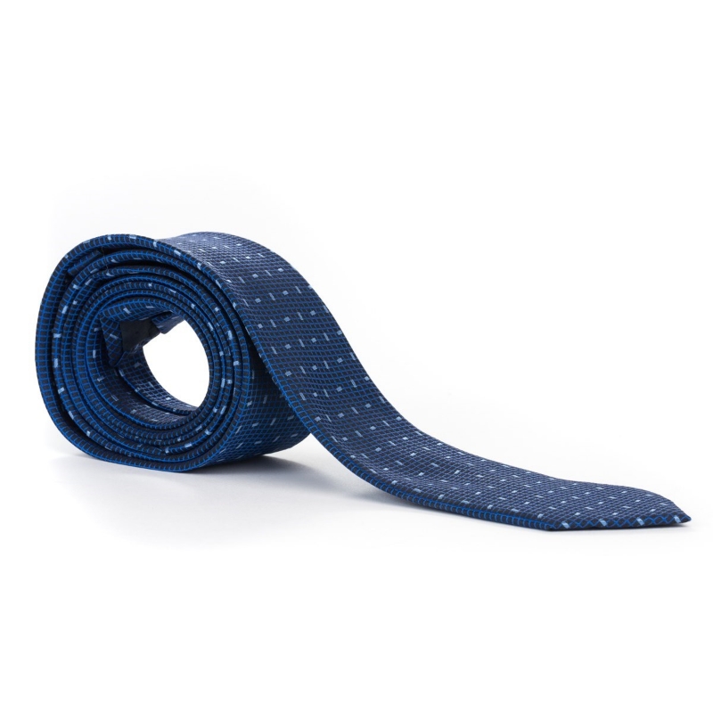 Cravata barbati albastra in carouri