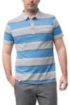 Tricou barbati cu dungi bleu si gri 8823 