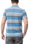 Tricou barbati cu dungi bleu si gri 8823 