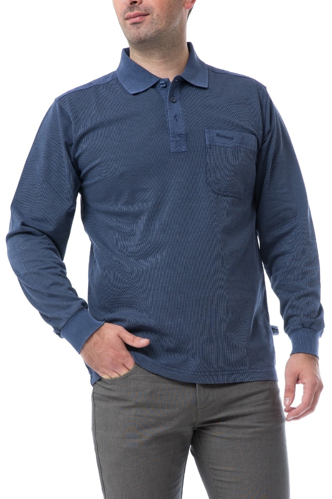 Tricou barbati albastru cu maneci lungi 8838