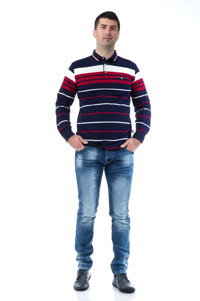 Tricou barbati bleumarin cu maneci lungi LM2