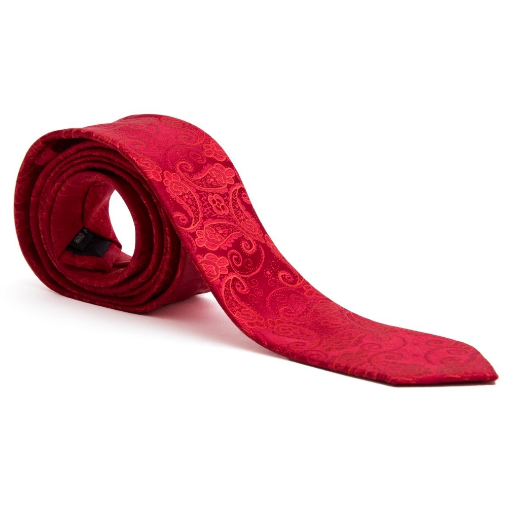Cravata barbati rosie cu model 1