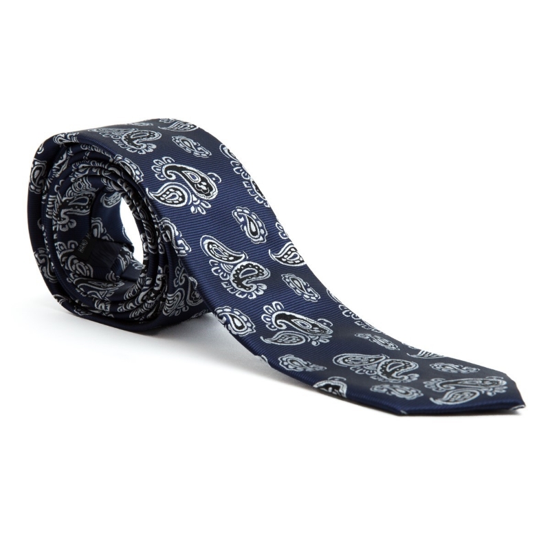Cravata barbati bleumarin cu model 1