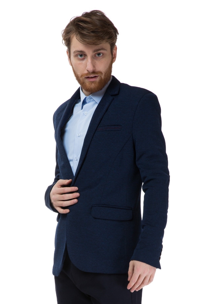 Sacou barbati slim bleumarin LM113