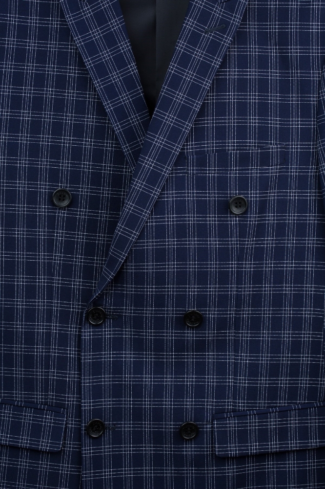Sacou barbati bleumarin in carouri A696266-472