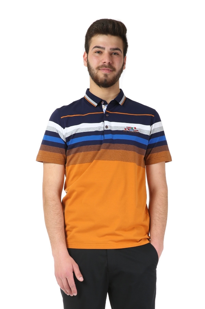 Tricou bleumarin cu maro X118824S-2