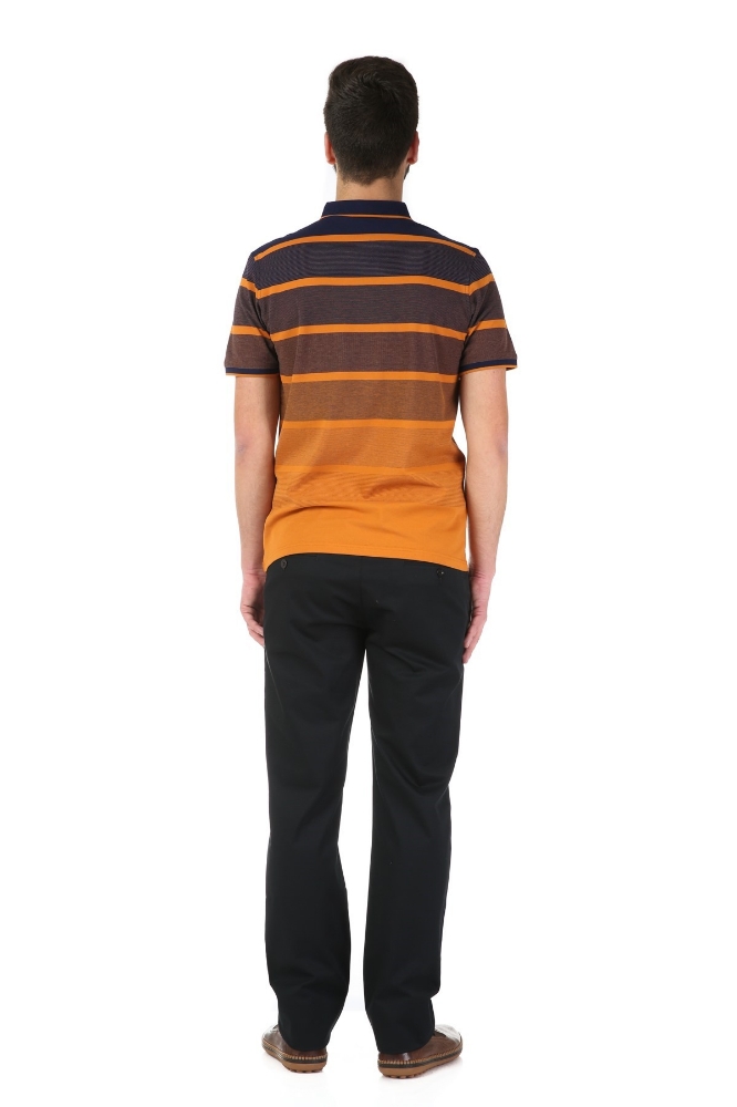 Tricou bleumarin cu dungi maro X1187809S-3