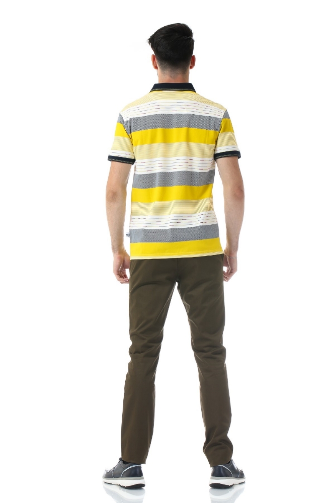 Imagine Tricou  galben cu alb 6605-2