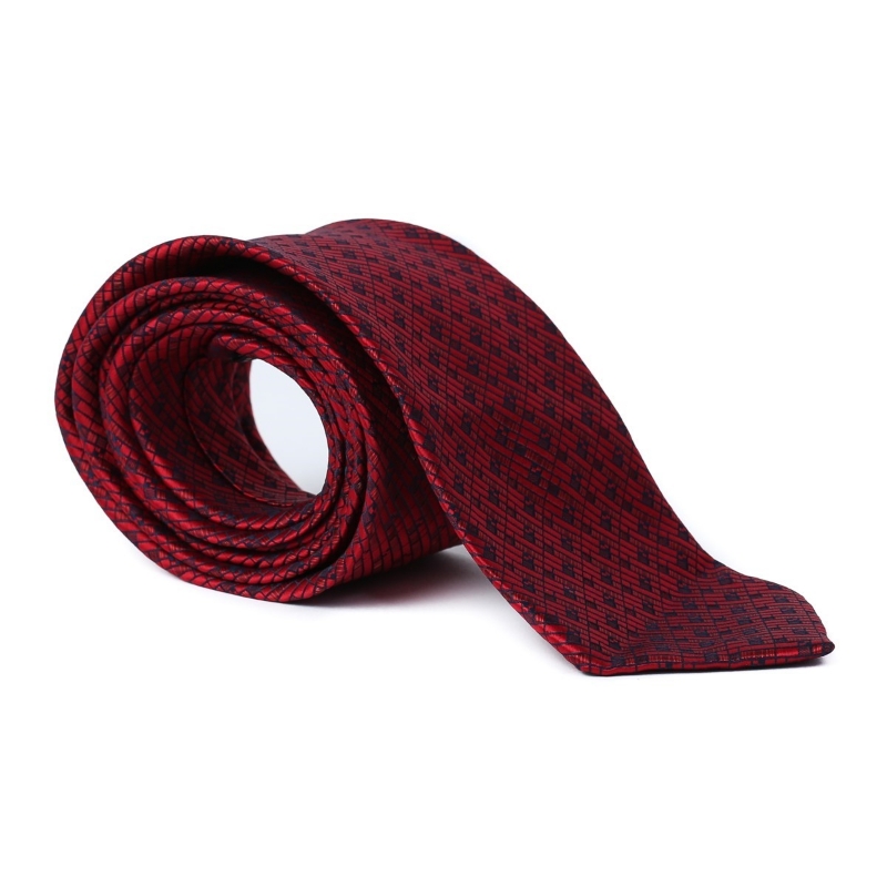Imagine Cravata rosie cu model