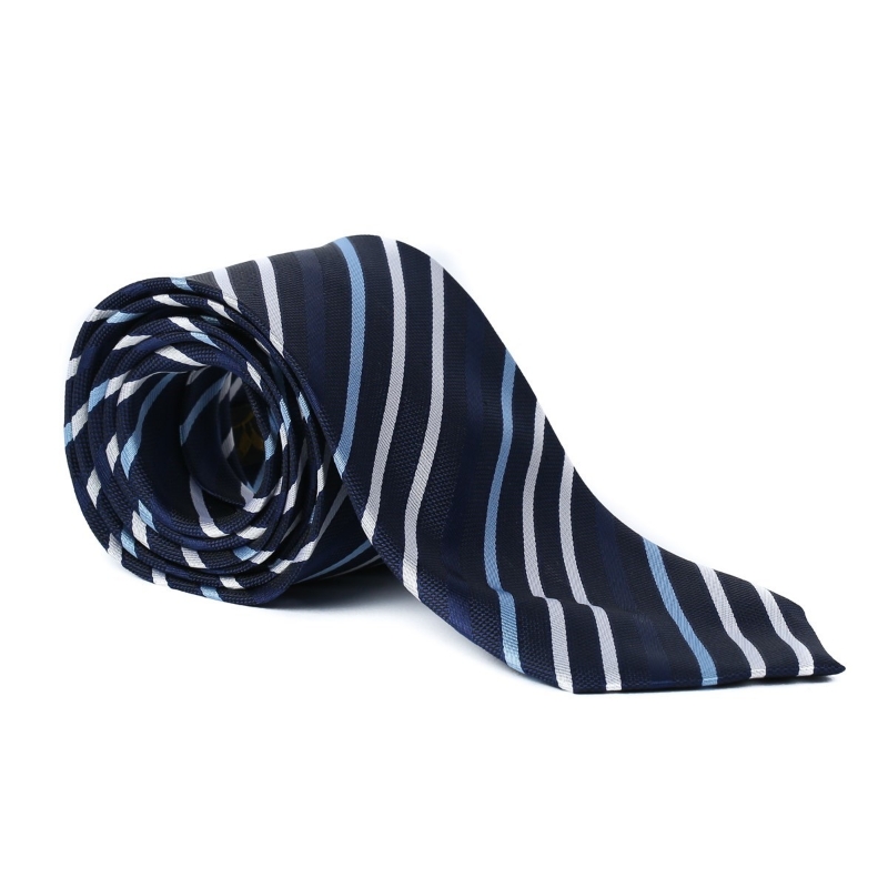 Imagine Cravata bluemarin cu dungi