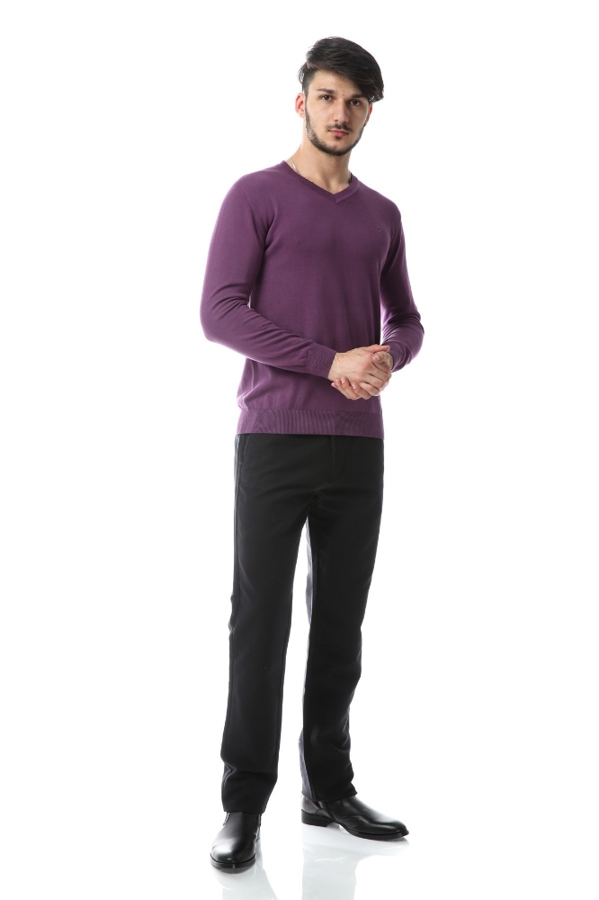 Imagine Pantaloni gri inchis spre negru R862-1
