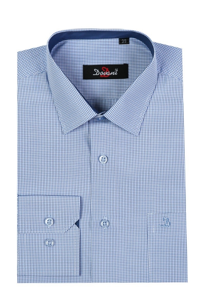 Imagine Camasa clasica bleu in carouri 4057