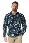 Imagine Camasa casual bleumarin cu flori 803-2
