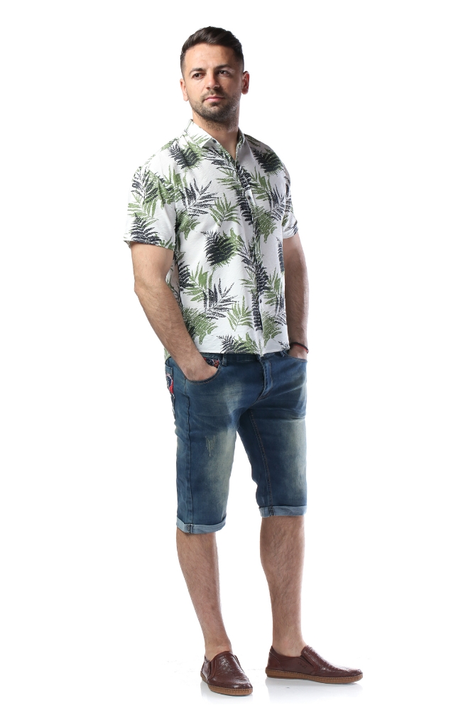 Imagine Camasa casual cu maneca scurta alba 380-1