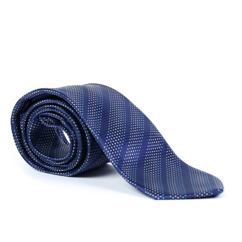 Imagine Cravata bleumarin cu dungi