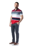 Imagine Tricou grena cu dungi albe si bleumarin X119P9070S-3
