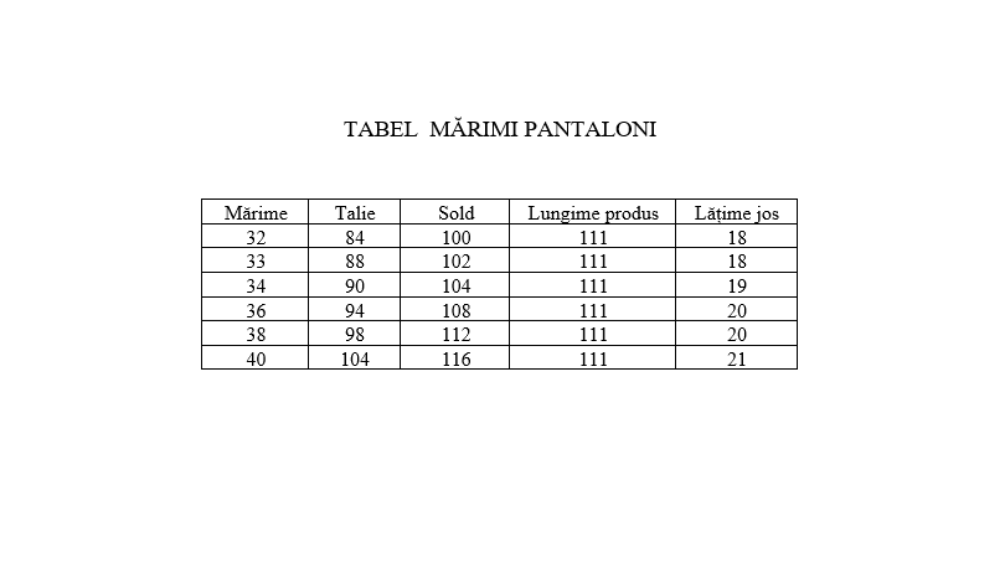 Tipar pantaloni