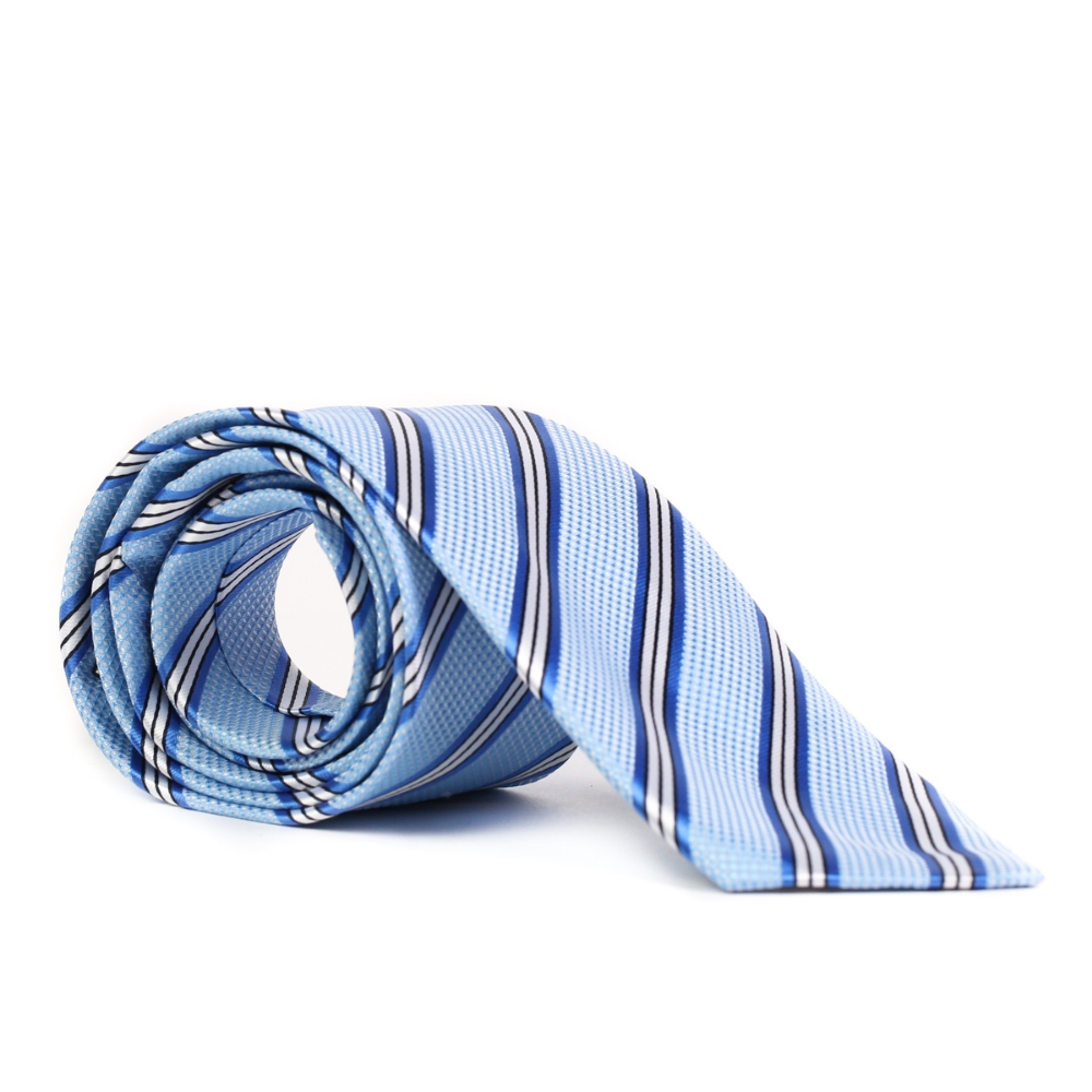 Cravata bleu cu dungi albastre F1