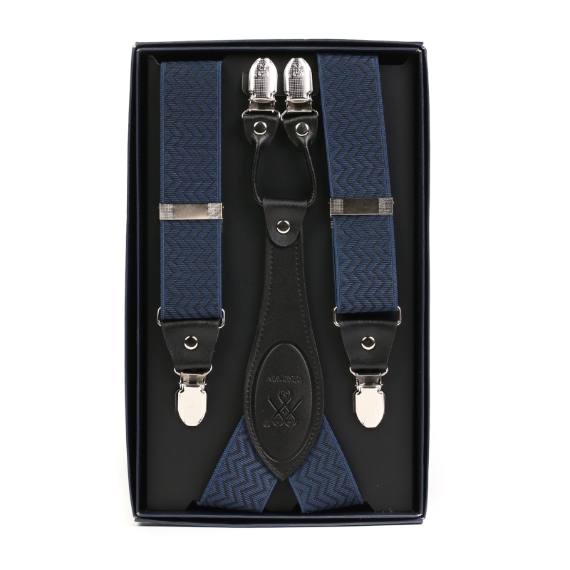 Bretele bleumarin cu model negru F1