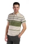 Tricou bej cu dungi kaki 1117-1 F1