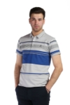 Tricou gri cu dungi albastre 1117-2 F1