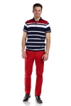 Tricou bleumarin cu dungi albe si rosii 021-1 F2