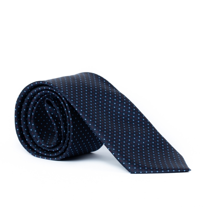 Imagine Cravata bleumarin cu buline 2
