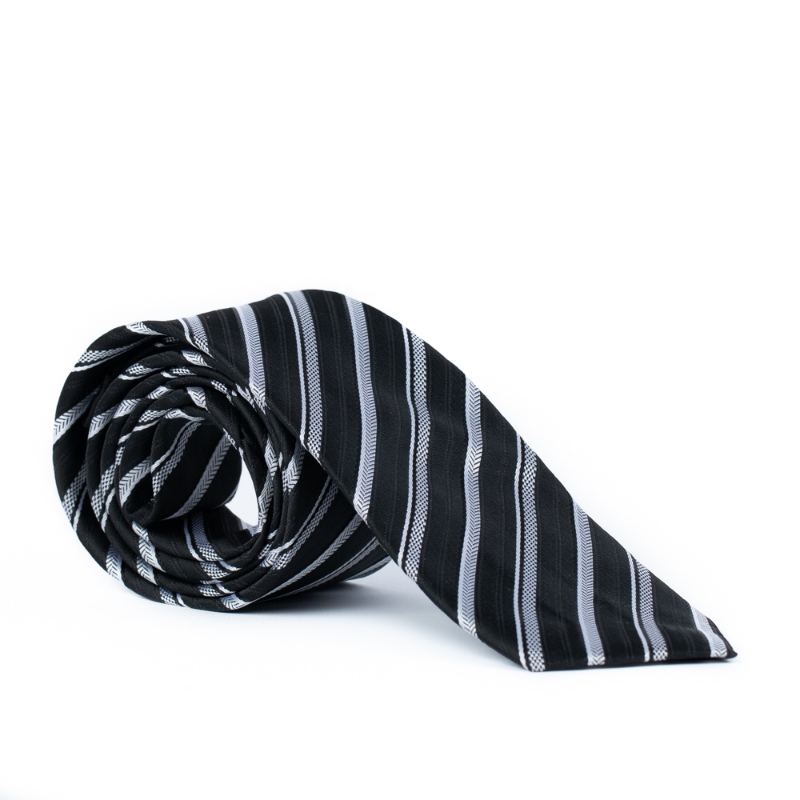 Imagine Cravata neagra cu dungi 5
