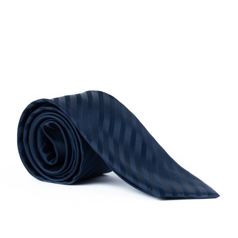 Imagine Cravata bleumarin cu dungi 2