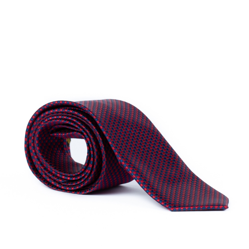 Imagine Cravata rosu-albastru in carouri