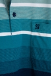 Imagine Tricou bleumarin cu dungi turcoaz-verde S8214-2