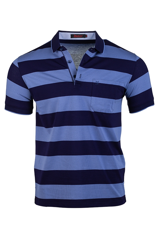 Imagine Tricou bleumarin cu dungi bleu S8215-2