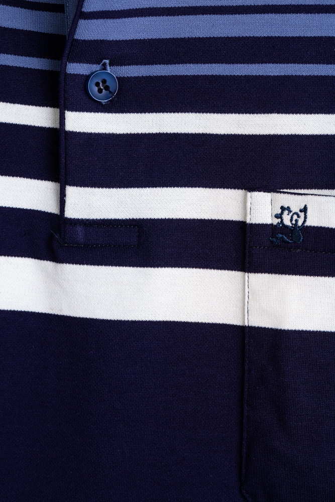 Imagine Tricou bleumarin cu dungi albe si bleu B2112