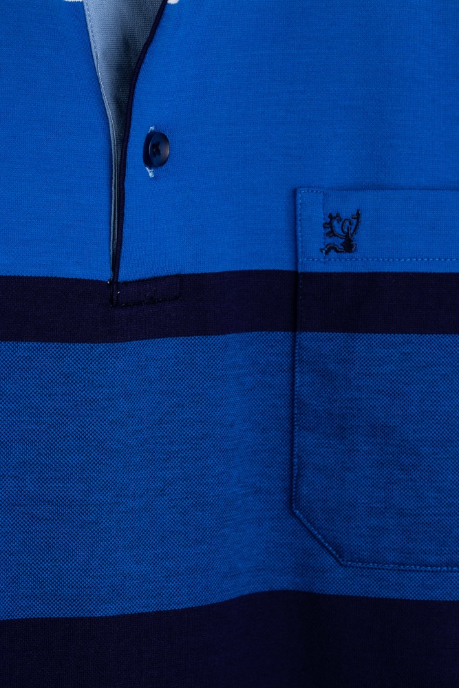 Imagine Tricou bleumarin cu dungi albastre si bleu S8211