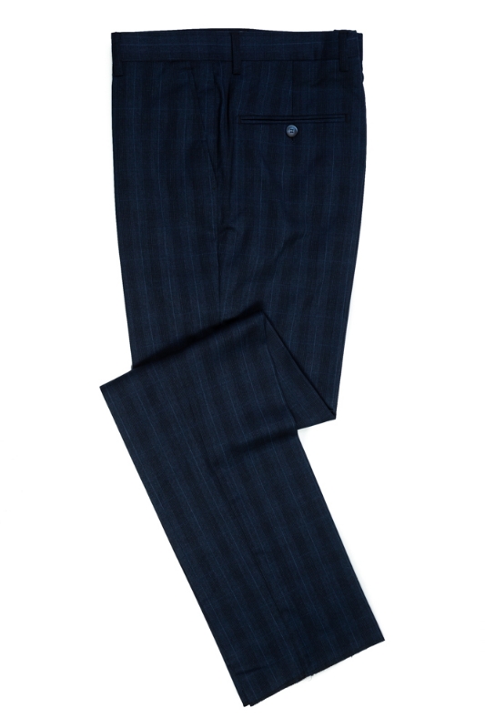 Imagine Pantaloni bleumarin in carouri A20565-1