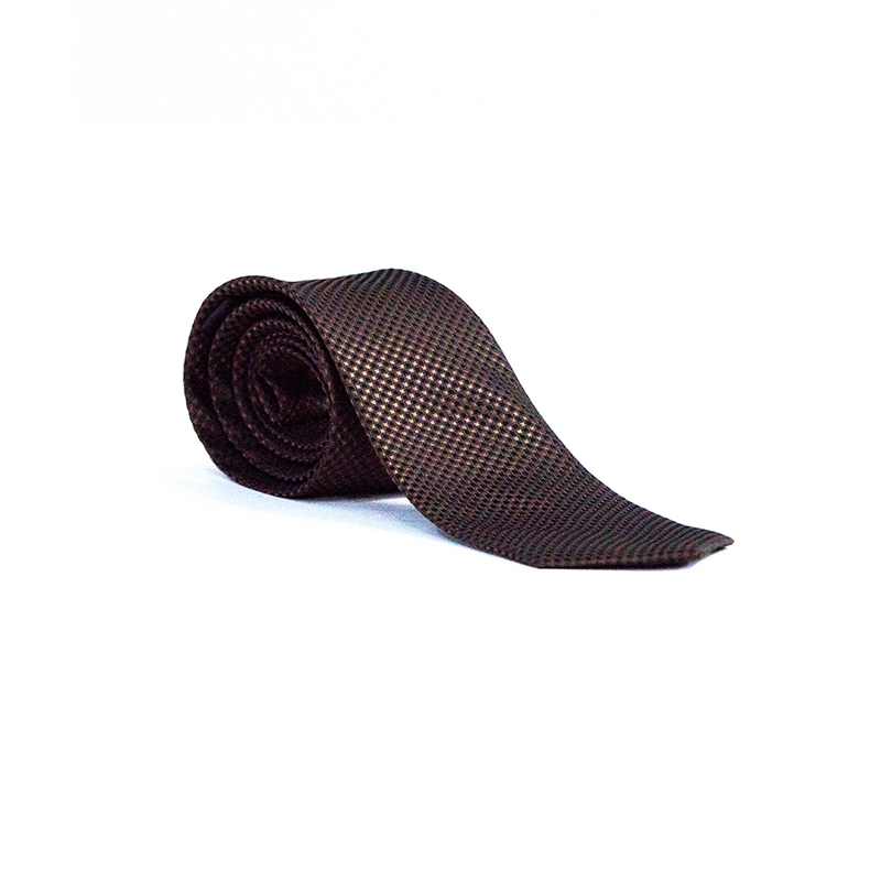 Imagine Cravata neagra cu model maro