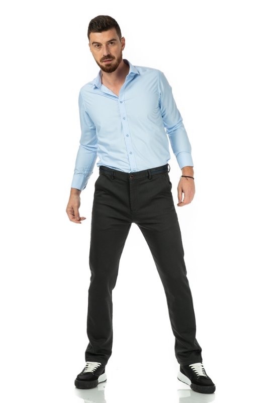Imagine Pantaloni regulari gri inchis R255-10