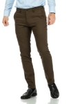 Imagine Pantaloni slim maro S295-8