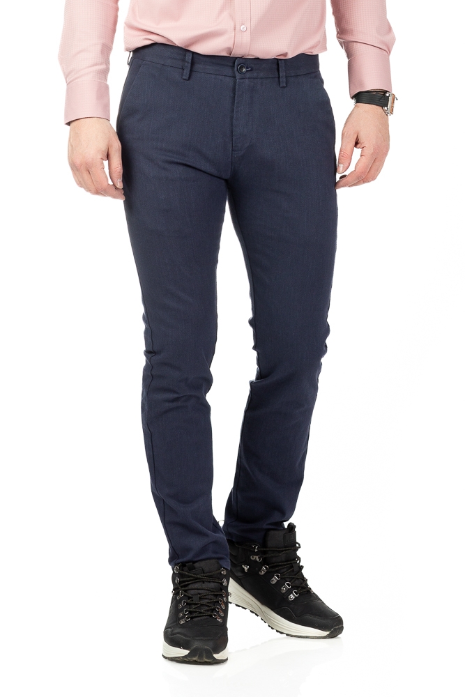 Imagine Pantaloni slim albastru indigo S305-4