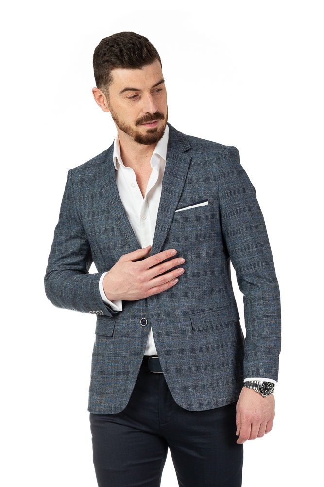 Imagine Sacou gri in carouri A709696-54