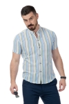 Imagine Camasa casual 243-3 dungi bleu, albe, gri, verzi
