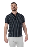 Imagine Tricou negru cu dungi gri 19830-1