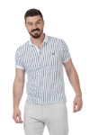 Imagine Tricou alb cu dungi negre 19830-2
