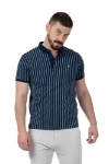 Imagine Tricou bleumarin cu dungi gri 19830-3