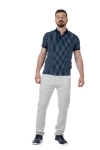 Imagine Tricou bleumarin cu dungi gri 19830-3