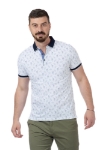 Imagine Tricou alb cu flori P23305S-1