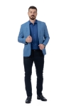 Imagine Sacou bleu in carouri  A23356-8